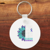 In Memory Suicide Awareness, Prevention Sunflower Sleutelhanger (Voorkant)