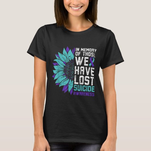 In Memory Suicide Awareness, Prevention Sunflower T-shirt (Voorkant)