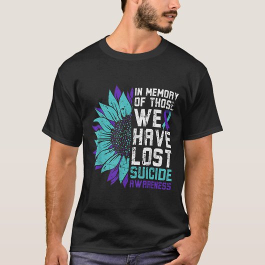 In Memory Suicide Awareness, Prevention Sunflower  T-shirt (Voorkant)