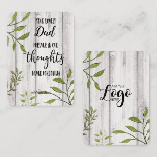 In Memory Sympathy Memorial Angel keepomwille gift Visitekaartje