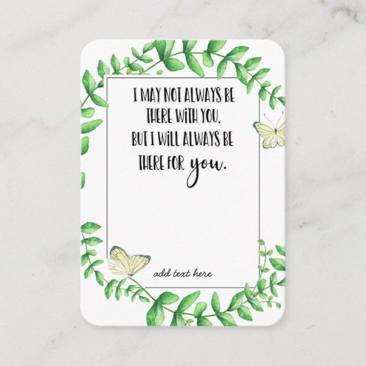 In Memory Sympathy Memorial Angel keepomwille gift Visitekaartje (Voorkant)