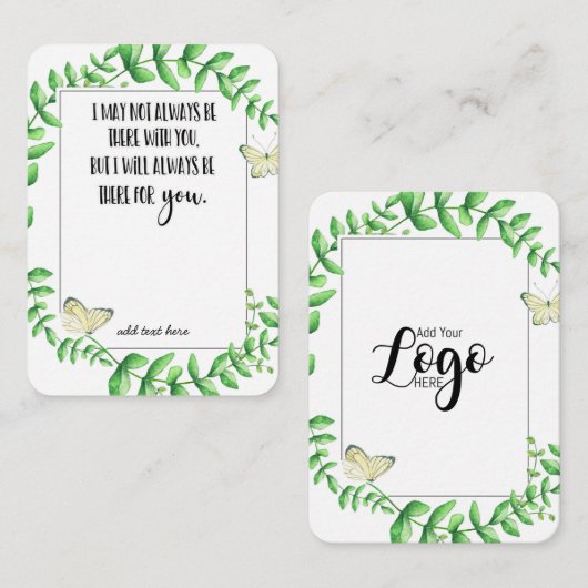 In Memory Sympathy Memorial Angel keepomwille gift Visitekaartje (Voorkant / Achterkant)