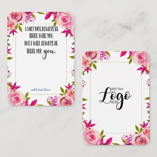 In Memory Sympathy Memorial Angel keepomwille gift Visitekaartje (Voorkant / Achterkant)