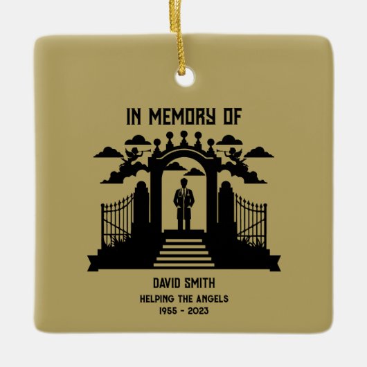 In Memory Vrouw Begrafenis van zangers Keramisch Ornament (Voorkant)