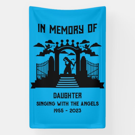 In Memory Vrouw Begrafenis van zangers Spandoek (Verticaal)