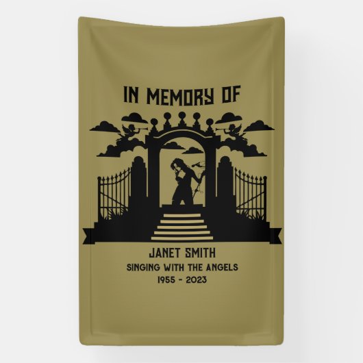 In Memory Vrouw Begrafenis van zangers Spandoek (Verticaal)