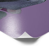 In Memory Waterverf Zwart Roos Moderne Gothic Foto Afdruk (Hoek)