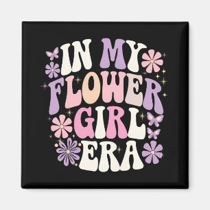 In Mij Era Als Bloemenmeisje Retro Groovy Bloem Magneet