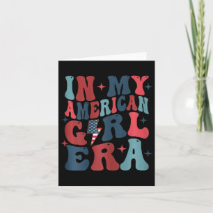 In Mij Era van Amerikaanse Meisje Retro 4 Juli Vie Kaart