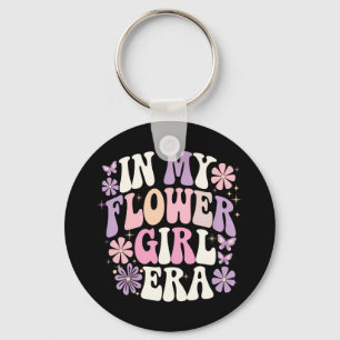 In Mij Era Van Bloemenmeisje Retro Groovy Bloem Sleutelhanger