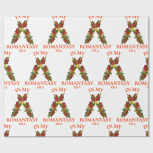 In Mij Era van Romantasy Gekruiste Dolken Bloemrij Cadeaupapier