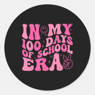 In mijn 100 dagen schooltijd retro disco 100ste da ronde sticker