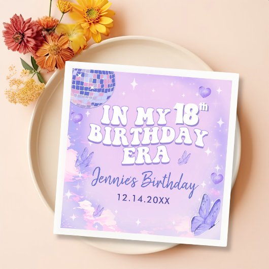 In Mijn 18e Verjaardag Tijdperk Feest Servet