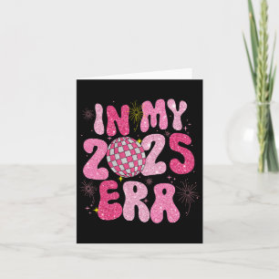 In Mijn 2025 Era Disco Bal Nieuwjaar Feest Vriende Kaart