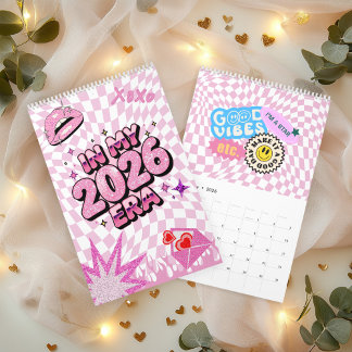 In Mijn 2026 Era Roze Esthetische Kalender met Cit
