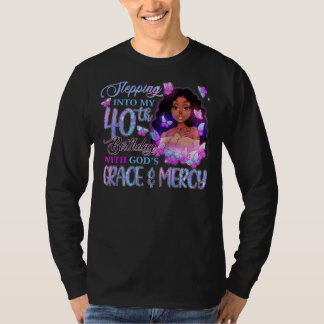 In mijn 40ste met Gods Grace Mercy Melan T-shirt