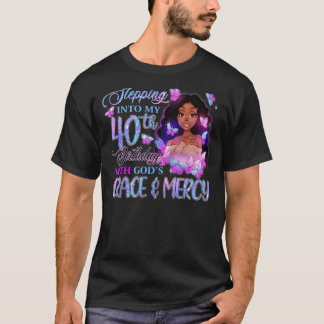 In mijn 40ste met Gods Grace Mercy Melan T-shirt