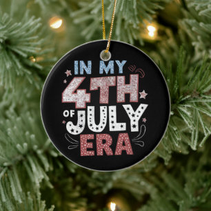 In mijn 4 juli-tijdperk VS Amerikaans patriottisch Keramisch Ornament