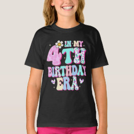 In mijn 4e verjaardag tijdperk Meisje Vierde Bday  T-shirt