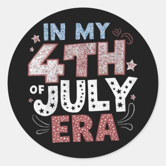In mijn 4th of July tijdperk USA American Patrioti Ronde Sticker (Voorkant)