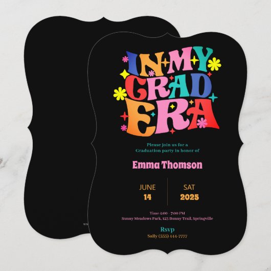 In mijn afstudeertijd uitnodigingen voor de diplom (Voorkant / Achterkant)