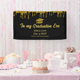 In mijn afstuderen tijdperk zwart en goud afstuder spandoek