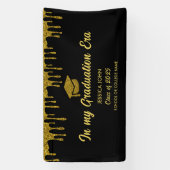 In mijn afstuderen tijdperk zwart en goud afstuder spandoek (Verticaal)