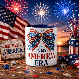 In Mijn Amerika Patriotische Strik Vier Juli Mok