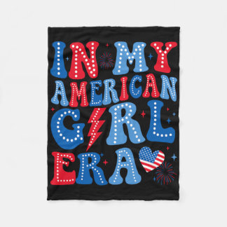 In mijn Amerikaanse Meisje Era Retro 4th of July G Fleece Deken
