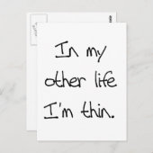 In mijn andere leven ben ik dun briefkaart (Voorkant / Achterkant)