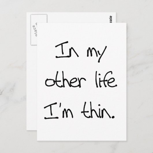 In mijn andere leven ben ik dun briefkaart (Voorkant / Achterkant)