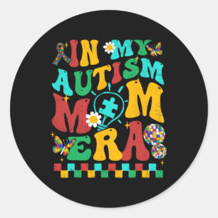 In mijn autisme mama tijdperk Groovy Puzzel Stuk R Ronde Sticker