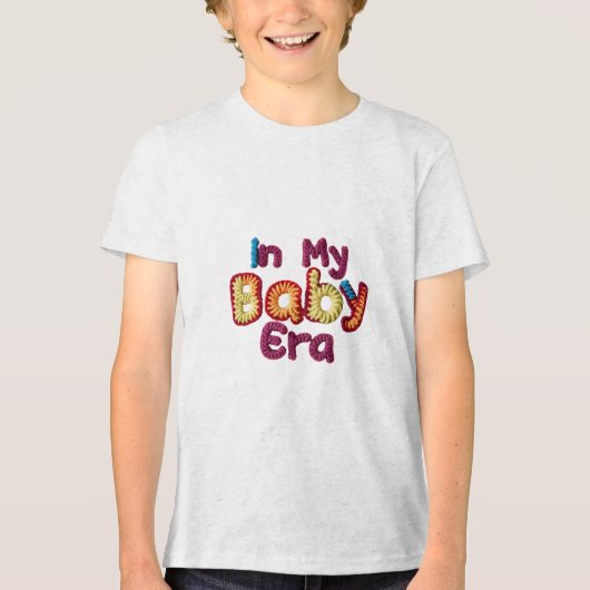 In mijn Baby tijdperk gehaakte stijl ontwerp Tri-Blend Shirt (Voorkant)