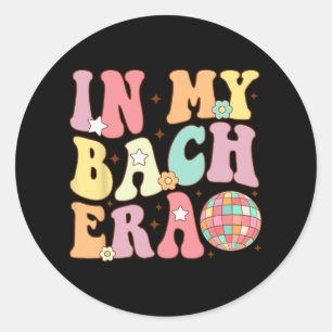 In mijn Bach tijdperk Groovy Bride Squad Bridesmai Ronde Sticker