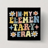 In mijn basisschooltijd vierkante button 5,1 cm (Voorkant)