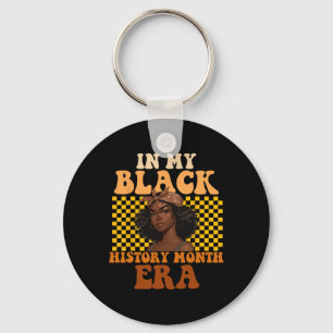 In Mijn Black History Month Tijdperk Retro Zwarte Sleutelhanger