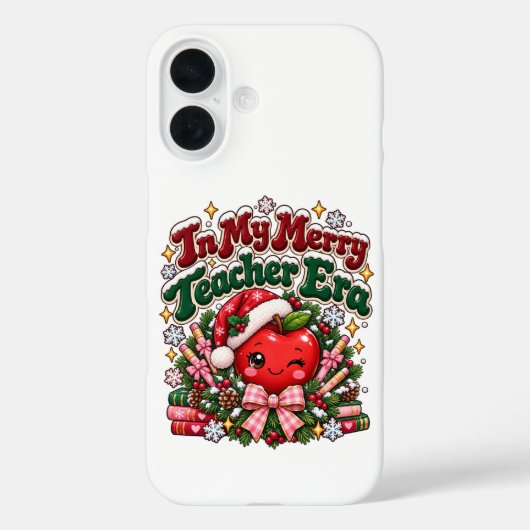 In Mijn Blijde Juffen Tijd Kerst Appel Custom Case-Mate iPhone Case (Achterkant)