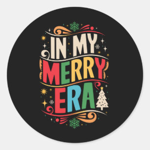 In Mijn Blijde Tijd Kerstmis Xmas Vakantie Familie Ronde Sticker