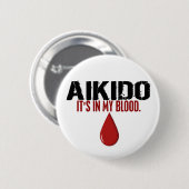 In mijn bloed AIKIDO Ronde Button 5,7 Cm (Voorkant /achterkant)