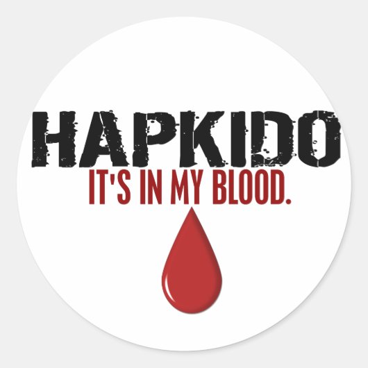 In mijn bloed HAPKIDO Ronde Sticker (Voorkant)