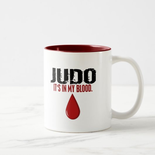 In mijn bloed JUDO Tweekleurige Koffiemok (Rechts)
