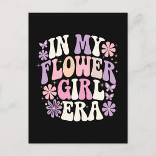 In Mijn Bloemenmeisje Era Retro Groovy Flower Feestdagenkaart