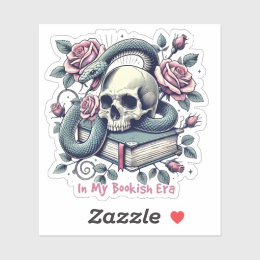 In mijn boekentijd gothic sticker (Vel)