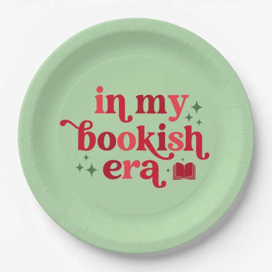 In mijn boekentijd kerstontwerp papieren bordje (Voorkant)