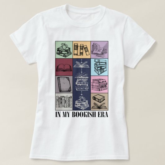 In mijn boekentijdperk Schattigee boekenlezer T-shirt (Design voorkant)