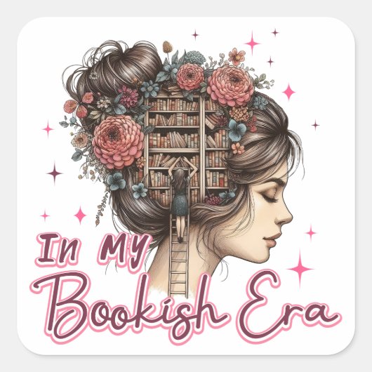 In mijn boekentijdperk vierkante sticker (Voorkant)