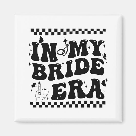 In Mijn Bruidstijd Groovy Bruid Bachelorette Feest Magneet (Voorkant)