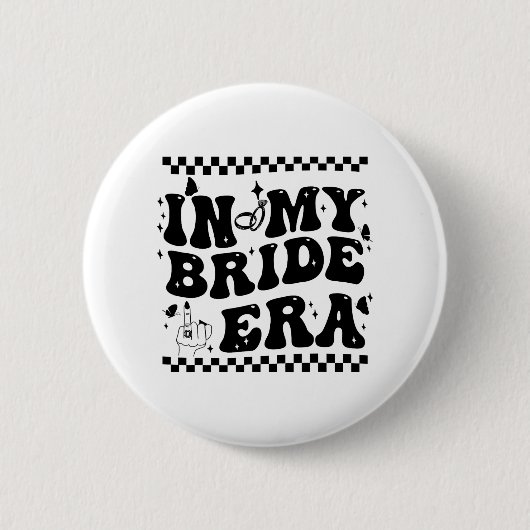 In mijn bruidstijdperk Groovy Bride Bachelorette-f Ronde Button 5,7 Cm (Voorkant)