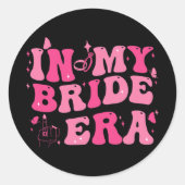 In Mijn Bruidstijdperk Groovy Bruid Bachelorette F Ronde Sticker (Voorkant)