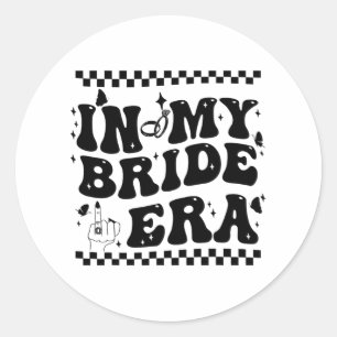 In Mijn Bruidstijdperk Groovy Bruid Bachelorette F Ronde Sticker